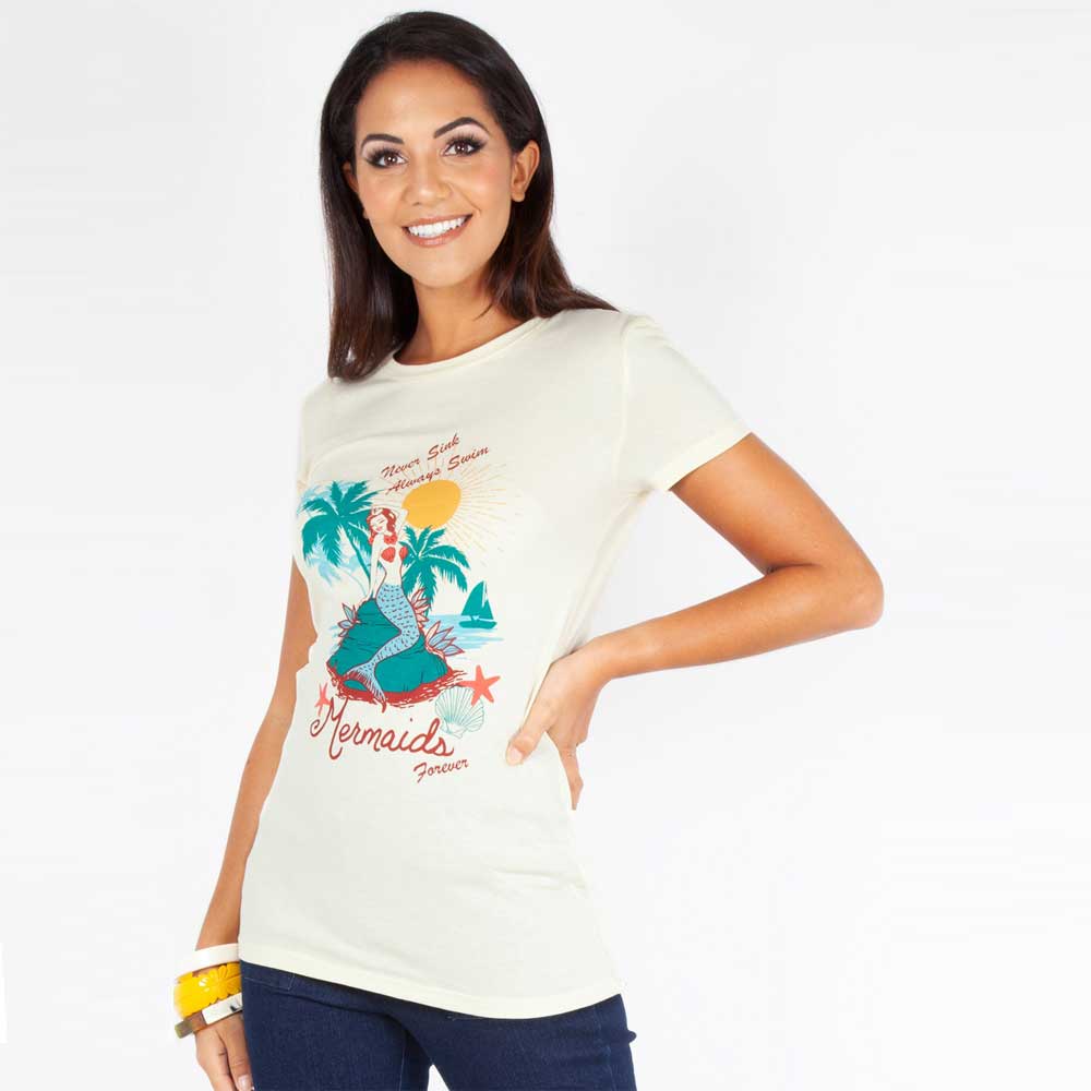 Voodoo Vixen - Mermaids forever Shirt - Crème Product image